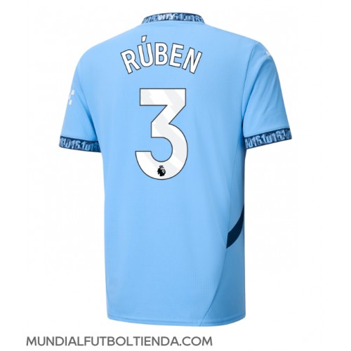 Camiseta Manchester City Ruben Dias #3 Primera Equipación Replica 2024-25 mangas cortas